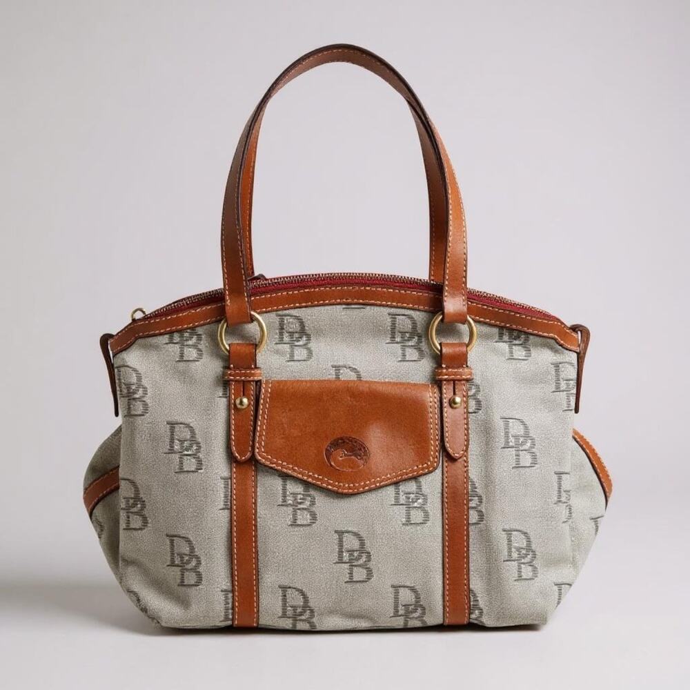 Dooney & Bourke Vintage Canvas Vachetta Leather Purse